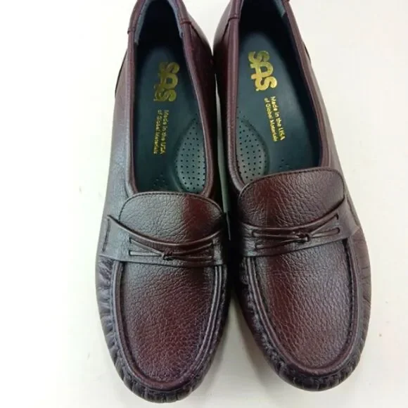 SAS NWOT Classic Timeless Slip-On Leather Loafer Woman's 8.5. Burgandy/Brownish. - Picture 10 of 12